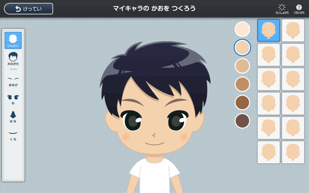 my character's face